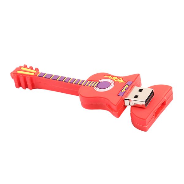 

cartoon guitar shaped u disk lapcomputer flash lightweight 1m 128g red