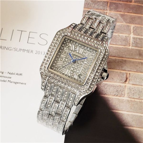 

высокое качество алмазов стали сплавом пояс бизнеса случайного бренд мужских часы, Slivery;brown