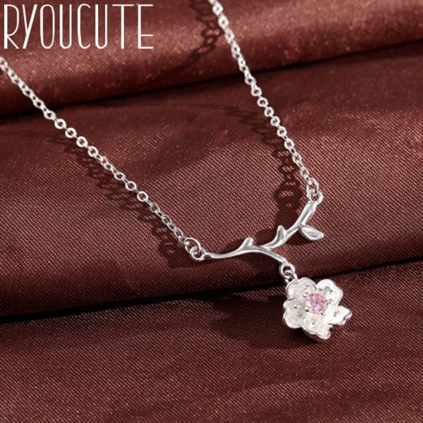 

new bohemian 925 sterling silver flower necklaces for women vintage necklaces christmas gifts collares accessories, Golden;silver