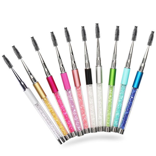 

1pcs eyelash applicator wands curler brush set mascara 10 color options eyebrow spoolers comb wands spoolies brushes