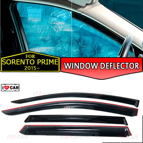 

окно дефлектор для kia sorento 2015- премьер автомобиля окно дефлектора ветра охранник вентиляционных вс дождь козырек крышка автомобиля укл