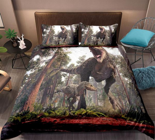 

3d tyrannosaurus rex bedding set original animals forest bedding set quilt cover duvet cover dropship home textiles 3-piece