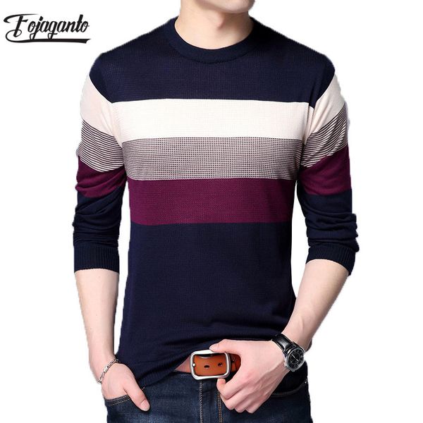 

fojaganto fashion men sweater autumn solid color sweaters men's casual stitching sweater male long sleeve pullover, White;black