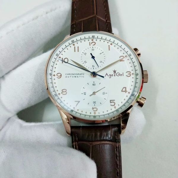 

mechanical luxury automatic new men watch silver rose gold black brown leather stainless sapphire glass white, Slivery;golden