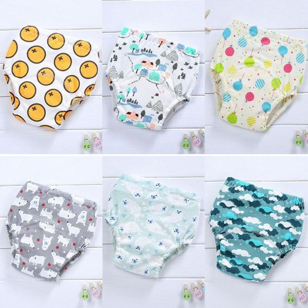 

leisure reusable nappies baby diapers boy girl simplicity comfortable cartoon printing splicing underpants for infants changing