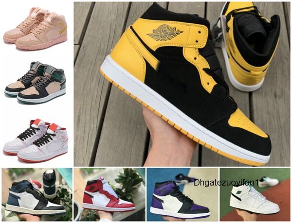 

2019 new high og средние mens 1 баскетбол обувь игры royal запрещенные тень бред красный синий белый toe дизайнер обуви cheap женщин 1s чика