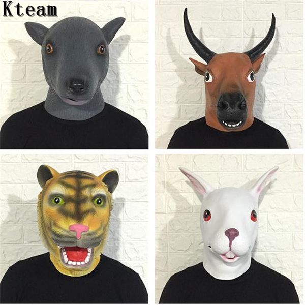 

creepy horse tiger sheep dog rubber animal mask latex party panda animal mask kids party halloween masquerade mask funny