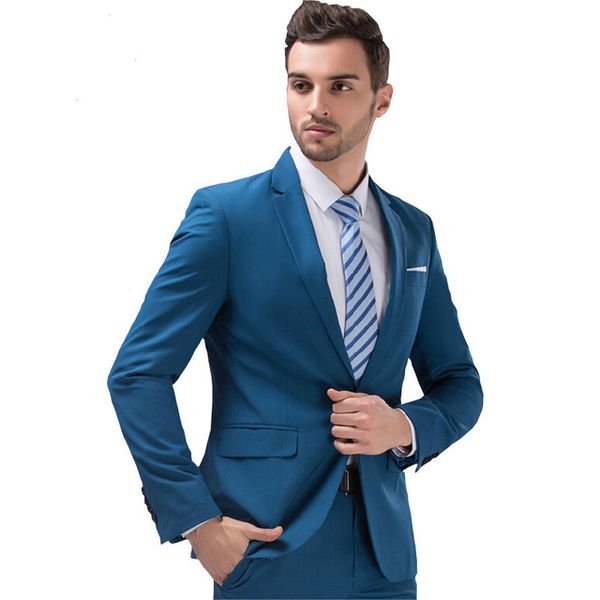 

elegant dark blue wedding tuxedos groom suits business suits two pieces wholesale price custom made varied style, White;black