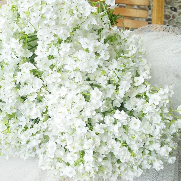 

3pcs lot baby birthday party breath gypsophila wedding decoration white silk real touch artificial flowers for home decor a12050