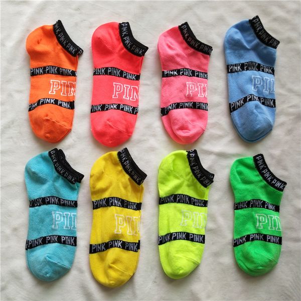 

New Pink U&A Socks Sports Cheerleaders Short Sock Girls Women Cotton Sports Quick Dry Socks Pink Skateboard Sneaker Stockings