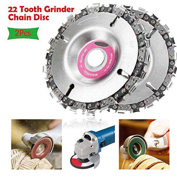 

2019 new products grinder chain disc 4 inch wood carving disc for 100/115mm angle grinder 22 tooth family low price shipping