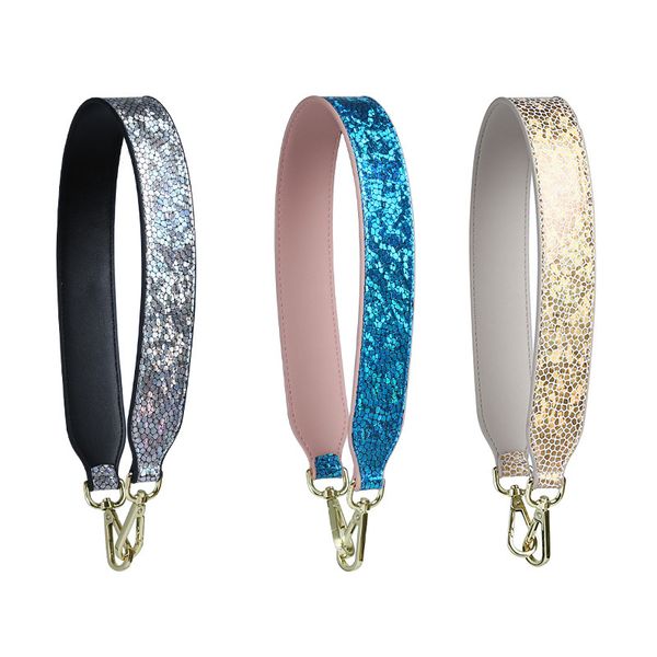 

64cm short bag strap handbag sequin belt handle strap replacement pu leather shoulder bag accessories anse de sac, Black