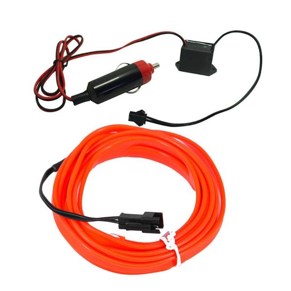 

red 200cm 12v dc car led wire red cold light lamp neon lamp atmosphere lights new flat round