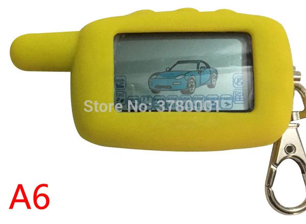 

twage a6 lcd remote control + yellow a6 silicone case for vehicle security two way car alarm starline keychain