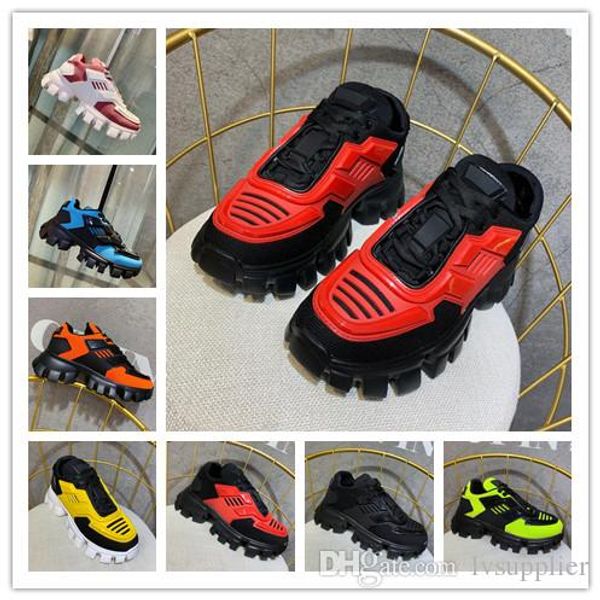 

Cloudbu t thunder knit neaker men luxury de igner hoe women cla ical ca ual hoe fabric rubber trainer outdoor neaker, Black