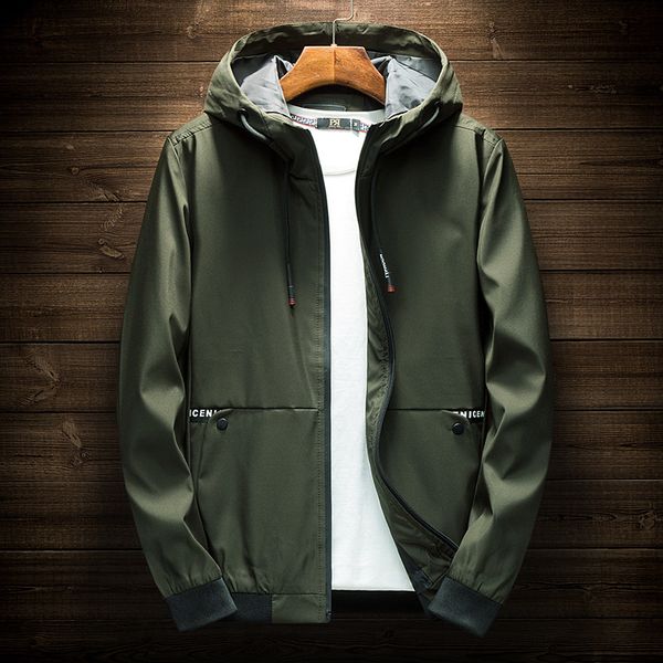 

men's jackets casual hooded bomber jacket spring autumn zipper coat outwear m-5xl hip hop plus size windbreaker sportswear, Black;brown