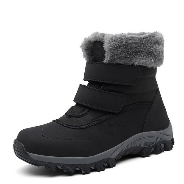 

snow boots women 2019 autumn early winter thick bottom high upper board shoes fashion mirror ankle boots lovers shoes, Black