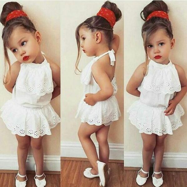 

cute newborn kids baby girl new infant lace romper dress jumpsuit playsuit clothes outfits, Red;yellow