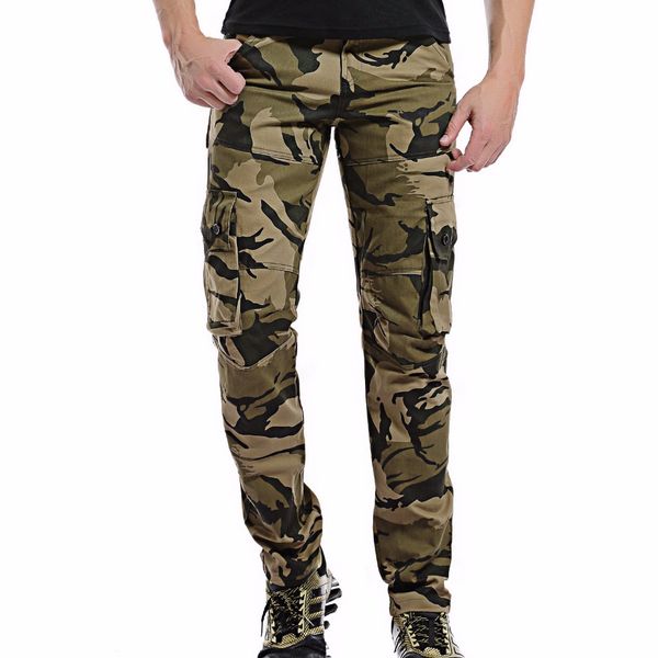 

2017 mens cargo pants men camouflage pants fashion multi-pocket casual trousers male army tactical xxxl, Black