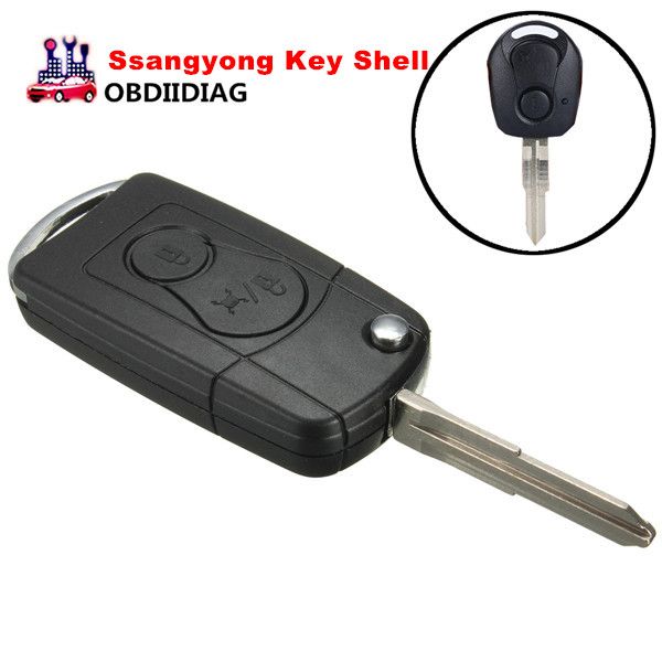 

for ssangyong 2 button flip remote key case shell for actyon suv kyron