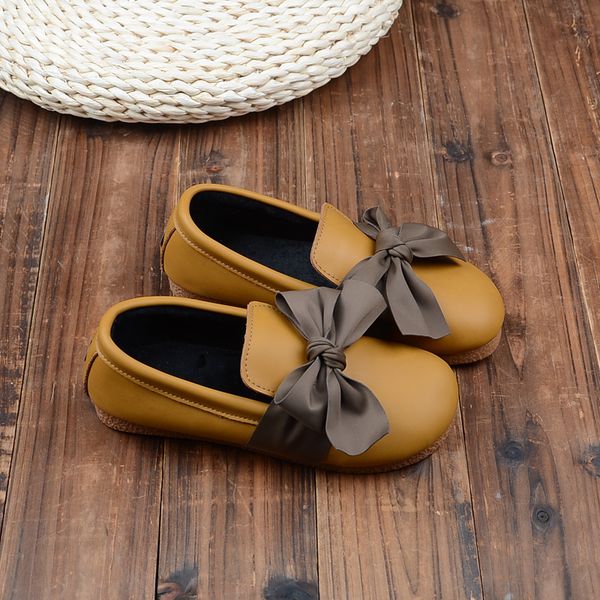 

literary flat casual shoes sweet comfort peas shoes soft-sole butterfly-knot mori single handmade womens flats, Black