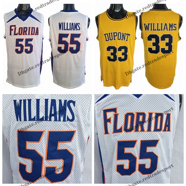 

mens white chocolate jason williams florida gators 55 college basketball jerseys dupont high school #33 jason williams shirts s, Black