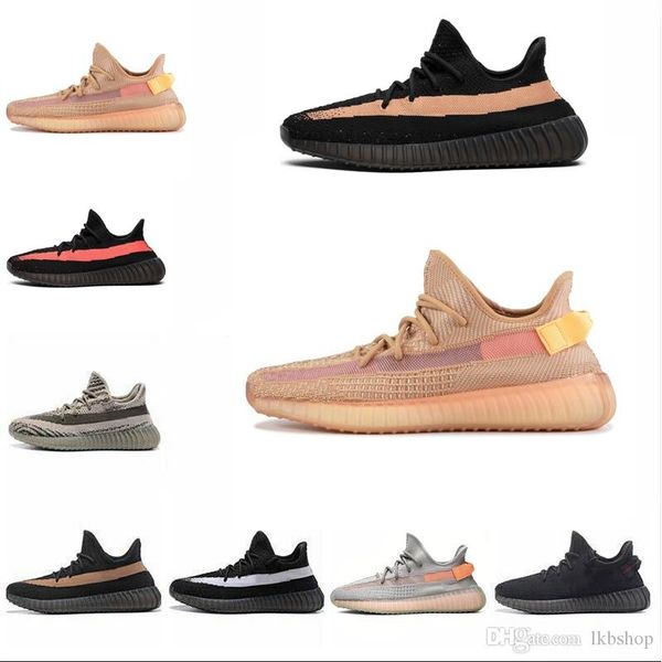 

2019 v2 true form hyperspace clay static mens running shoes kanye west cream white black white bred women fashion sport sneakers 36-48