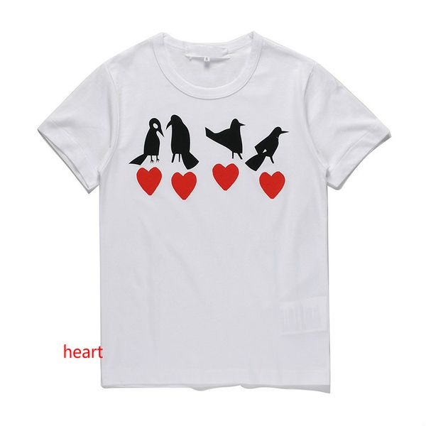 

new womens designer t shirts summer men shirt short sleeve tee fashion heart print funny couple tees size s-xl wdy2004155, White