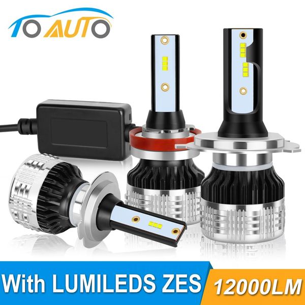 

2pcs h4 h7 led h1 h11 h3 hb4 9006 hb3 9005 h27 led with lumileds zes chips canbus 80w 12000lm car headlight bulbs auto lamp