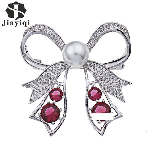 

wholesale rhinestone bow tie brooches for women vintage silver brooch pin elegant exquisite brooches new year gift, Gray