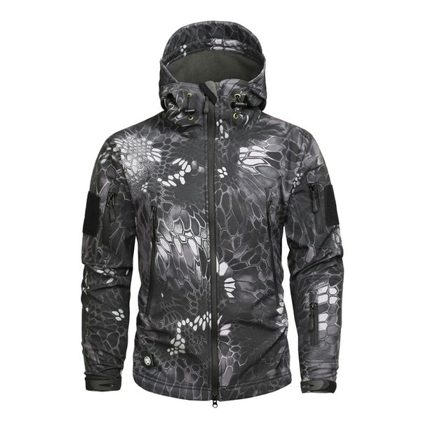 

брендовая одежда мужская военная куртка us army tactical sharkskin softshell осень зима верхняя одежда камуфляжная куртка и пальто, Black;brown