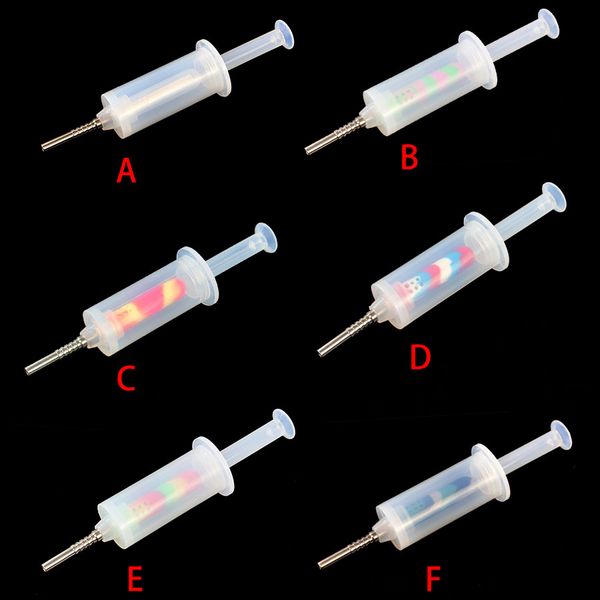 Design a siringa con chiodi in titanio con giunto da 10 mm Silicone facile da pulire Tubo dell'acqua in silicone colorato per erbe secche