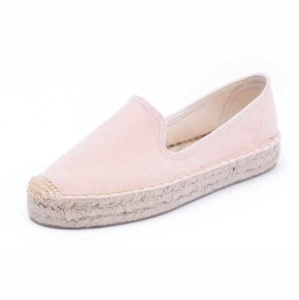

pink shoes women solid color platform espadrilles lady slippers for spring, Black