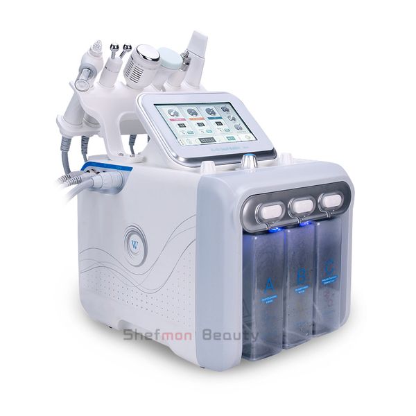 

6 в 1 HydraFacial дермабразия машина воды Кислород Jet Peel Hydra скруббер кожи лица Beauty Очищающая RF лифтинг лица холодной молот