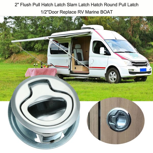 

multipurpose 1.8 inch stainless steel door lock flush pull slam latch for boat deck hatch door rv parts accessories