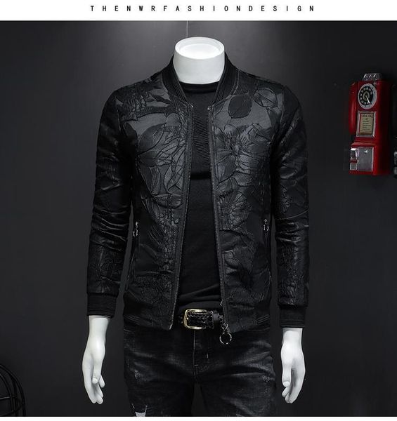 

ah11684 fashion men's coats & jackets 2019 runway luxury european design party style men's clothing, Black;brown