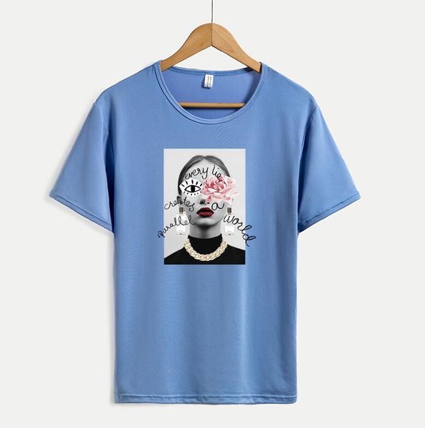 

casual summer mens women t shirts with cool girl print fashion breathable short sleeved mens tee shirts m-4xl available, White;black