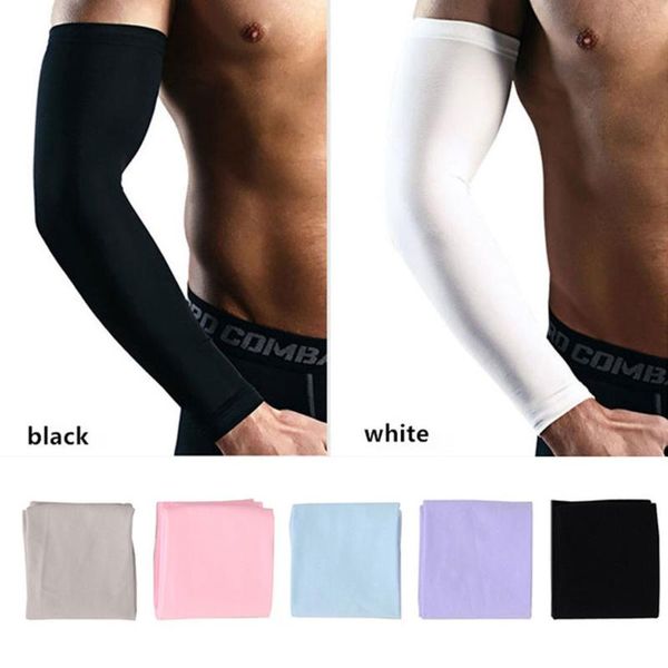 

elbow & knee pads uv protection running arm sleeves breathable basketball pad fitness armguards sports cycling warmers x84a, Black;gray
