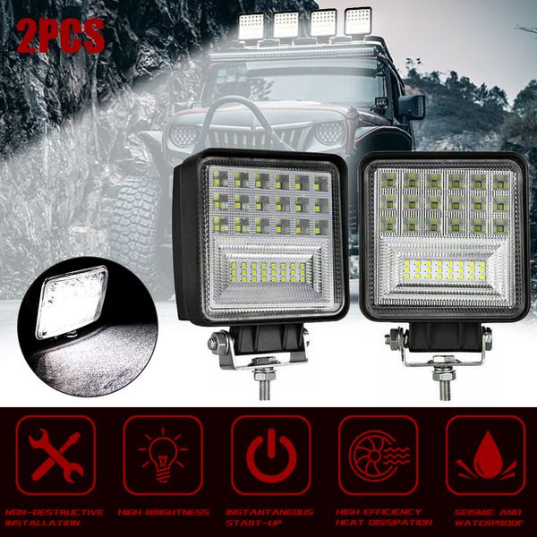 

126w led work combo beam light bar flood spot offroad truck boat driving fog lamps spotlight for truck tractor led work light