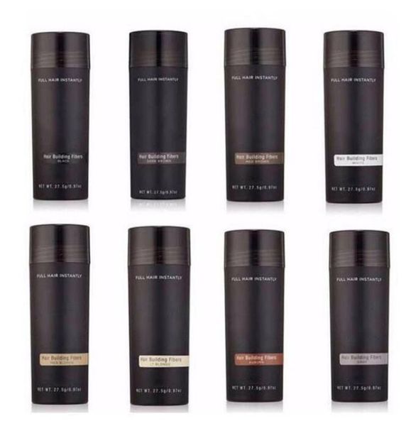 2021 Top Hair Building Fibras Pik 27.5g Toppki Fibra Fibra Desenganismo Instantâneo Keratin Hair Power Pó Preto Spray Aplicador