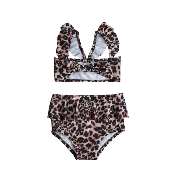 

baby girls toddler kid leopard swimwear swimsuit bowknot bikini set bathing suit