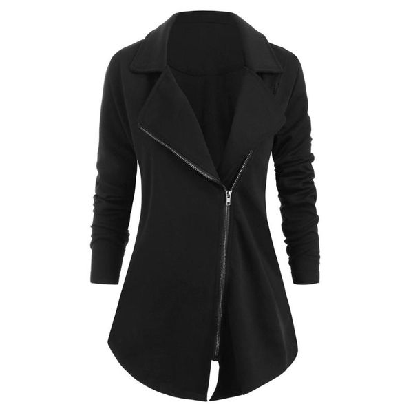 

женская кожаная куртка зима новый лацкан диагональная молния короткие женские пальто черный женский прохладный мода пальто большой размер 5x, Black;brown