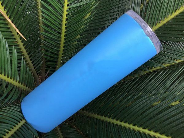 

20oz stainless steel skinny tumbler vacuum insulated straight cup beer coffee mug glasses with lids and straws 24pcs