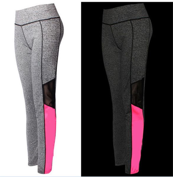 

Pink color legging grey long pant pink color print ide trou er patchwork ca ual high wai t yoga pant
