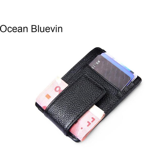 

ocean bluevin anti-theft swipe anti-mmagnetic rfid personality dollar ticket anti-scanning card package credit id for men purse, Black