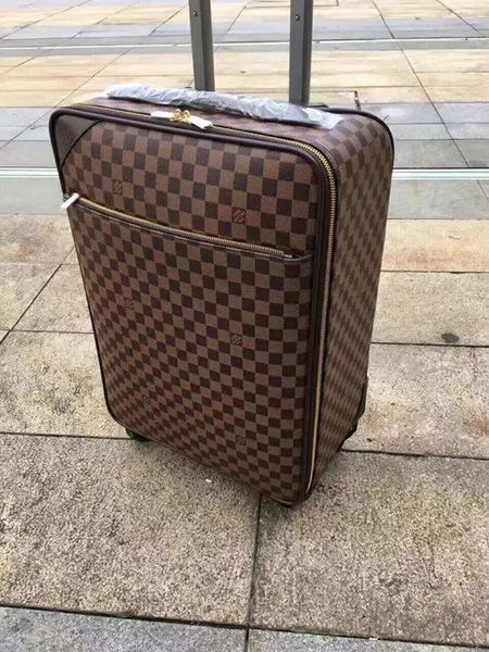 

77777777777777777777777777 luggage four wheels trolley bag men travel suitcase carry on luggage for women size: 58cm*37cm*19cm, Black