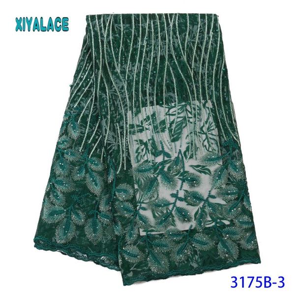 

luxury green african mesh lace fabrics 2020 nigerian french tulle lace with stones net fabric ya3175b-3, Pink;blue
