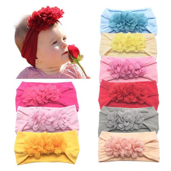 Headband do bebê Meninas de Flor Rosa Fita Faixas de Cabelo para o Bebê Meninas Crianças Headbands Acessórios Para o Cabelo Do Bebê Recém-nascido Do Cabelo Tiara de Turbante