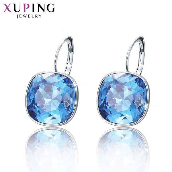 

xuping luxury rhodium color plated earrings valentine's gifts crystals from swarovski colorful for women gifts m47/48/49-xe2115, Silver