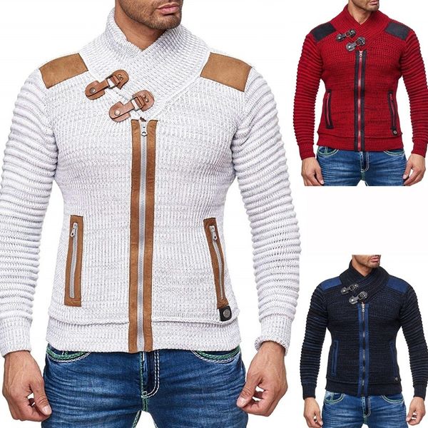 

zogaa 2019 autumn winter brand sweater men casual slim sweaters male warm thick hedging turtleneck sweater men s-3xl, White;black